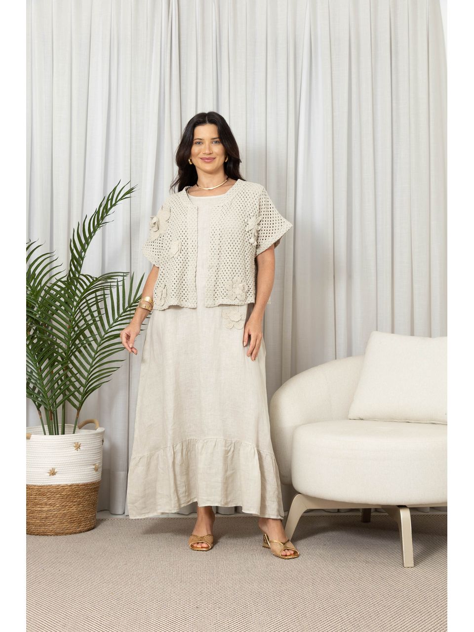 VESTIDO DELICATA BEGE