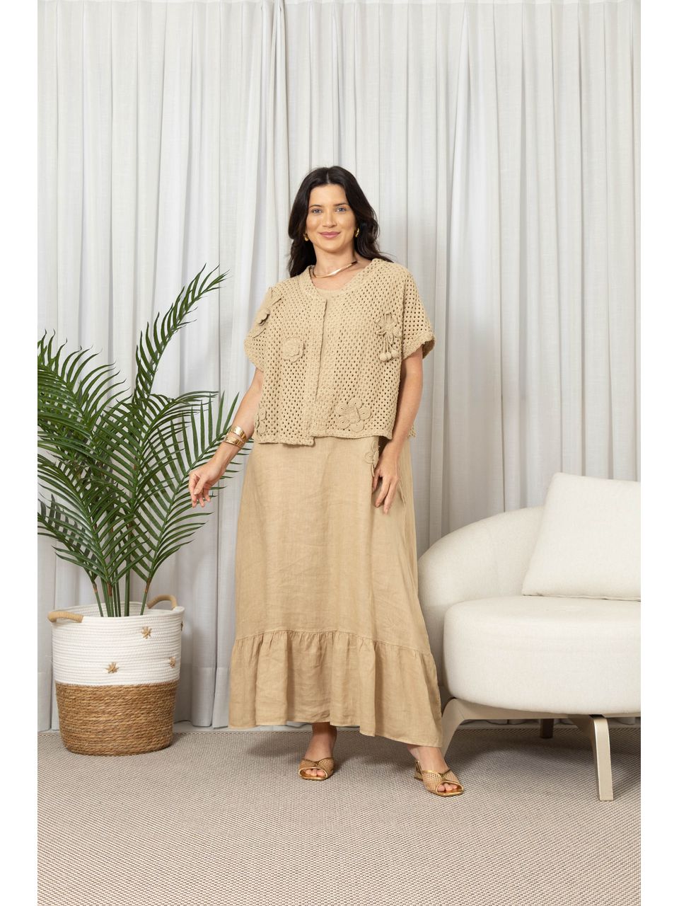 VESTIDO DELICATA CARAMELO