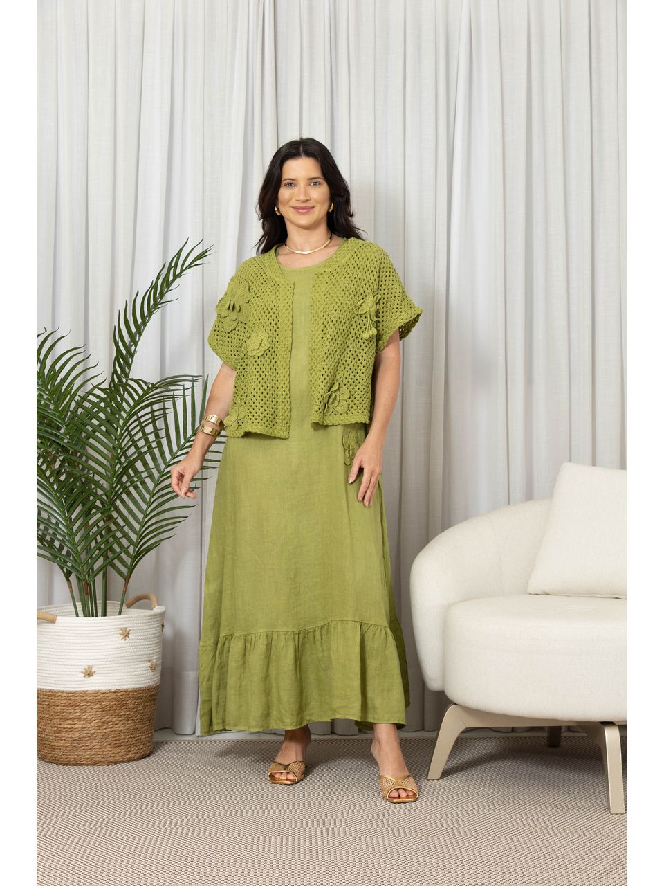 VESTIDO DELICATA PISTACHE