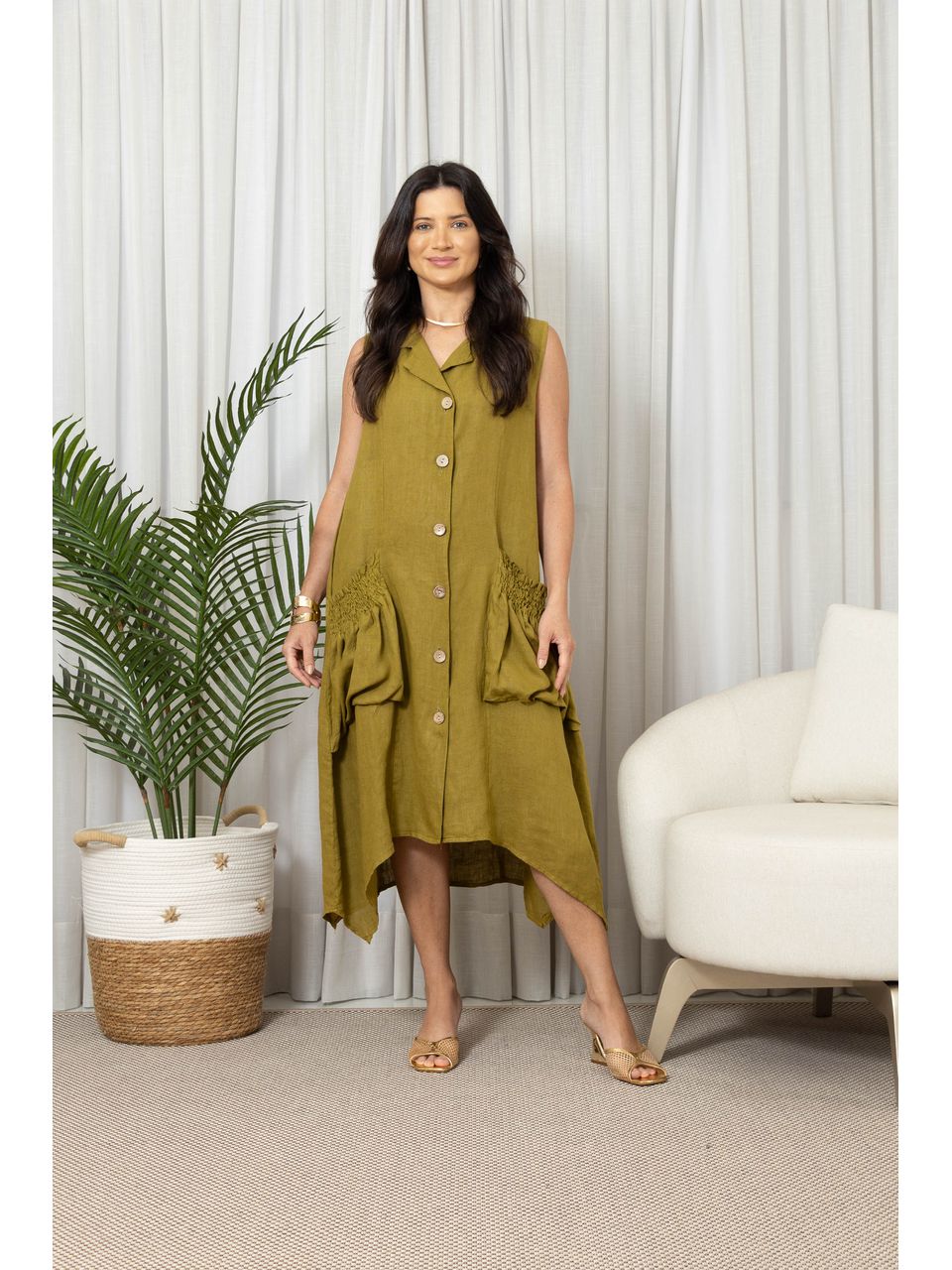 VESTIDO NAYUMI VERDE OLIVA