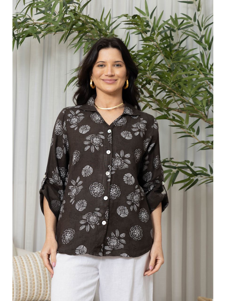 CAMISA POMEZIA CHOCOLATE