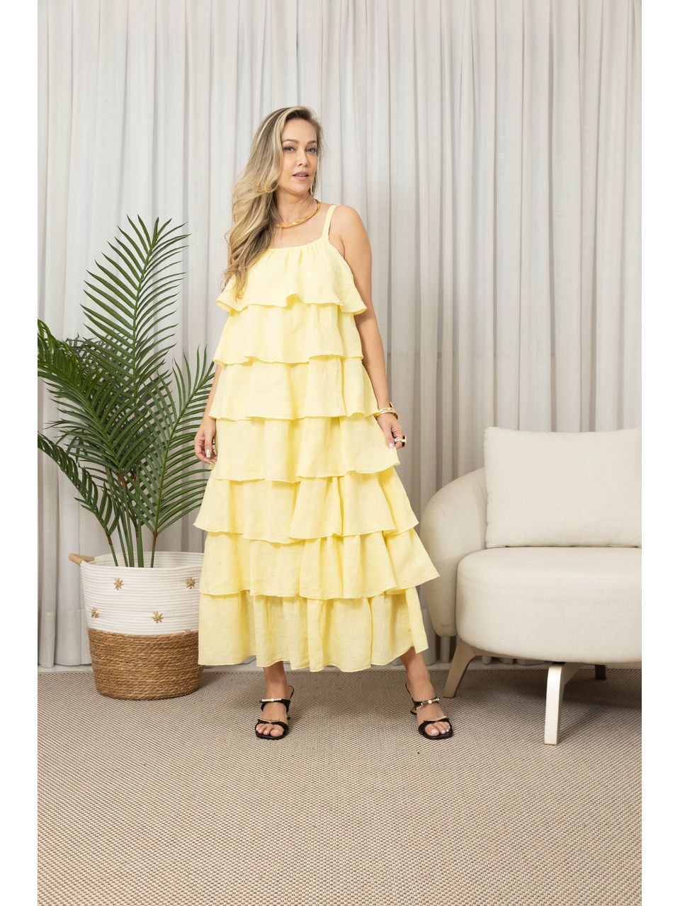 VESTIDO ROMA MANTEIGA