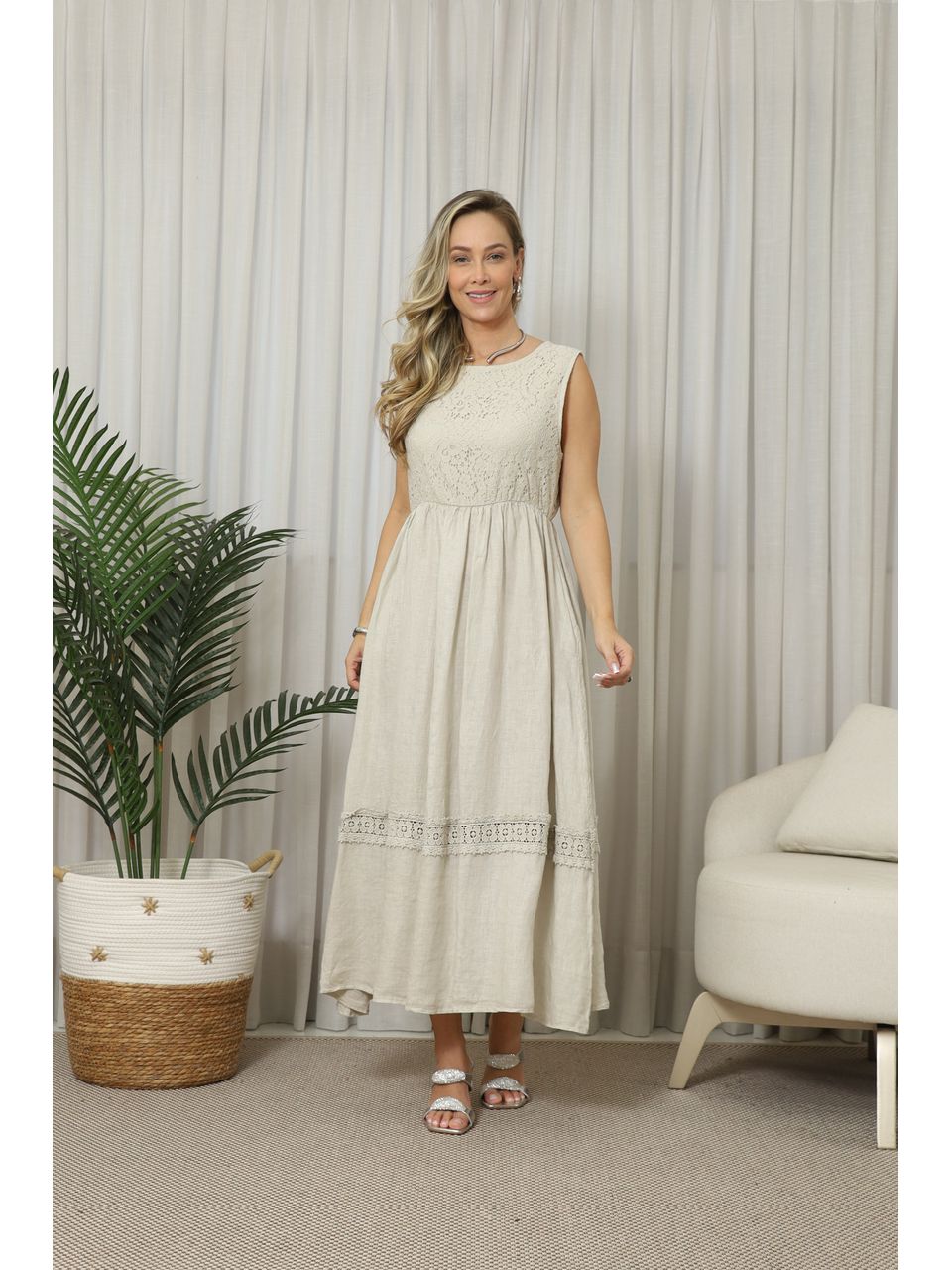 VESTIDO FASCINIO BEGE