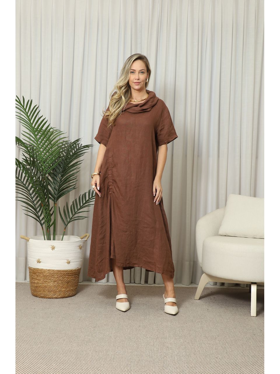 VESTIDO MERCY MARROM