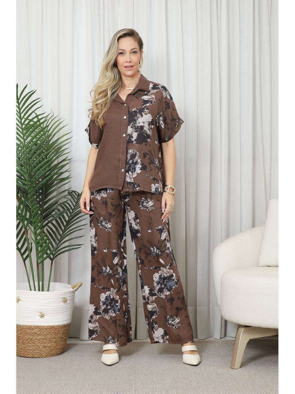 CAMISA SABRINA CJ MARROM