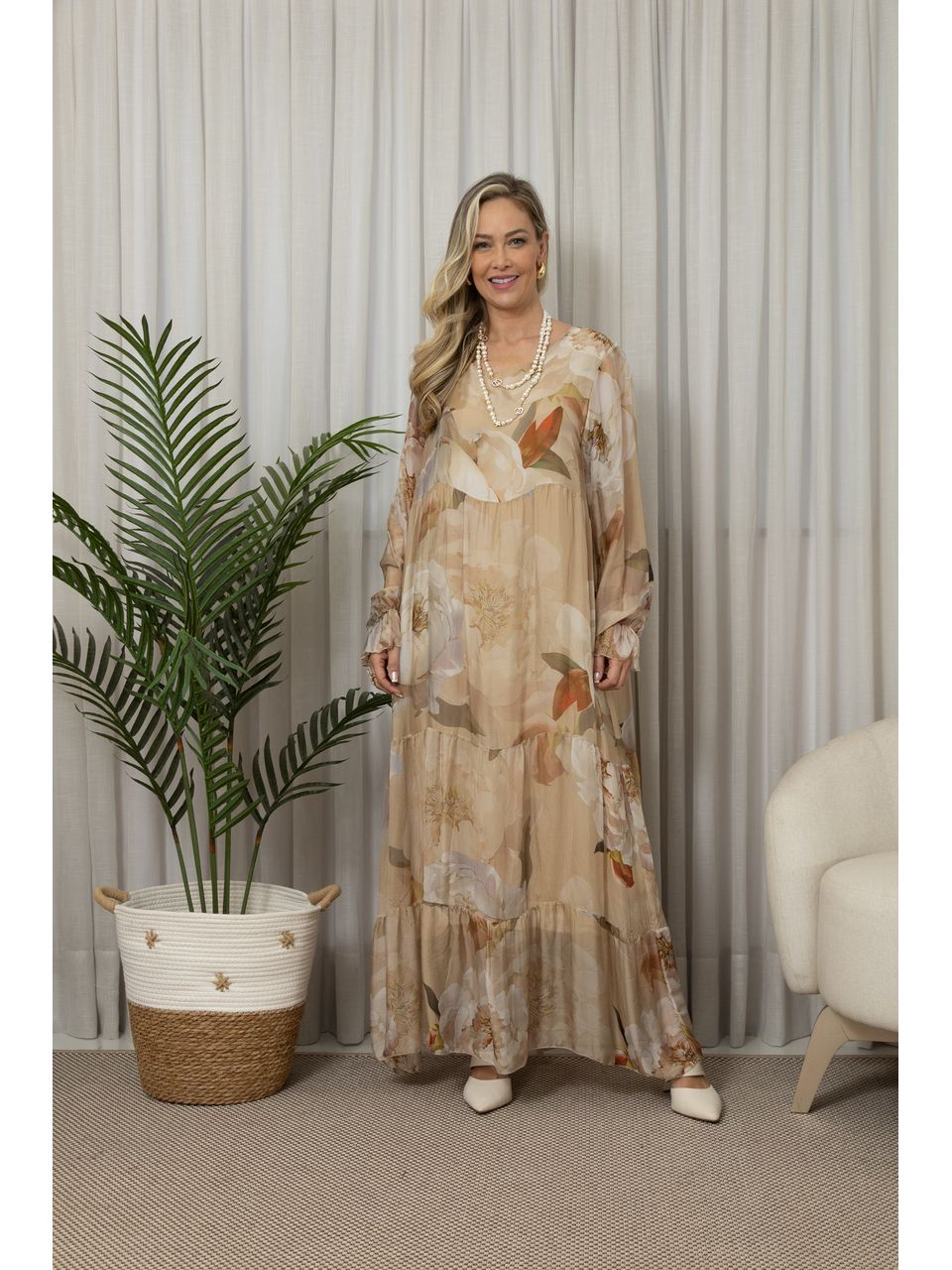 VESTIDO BETANIA BEGE