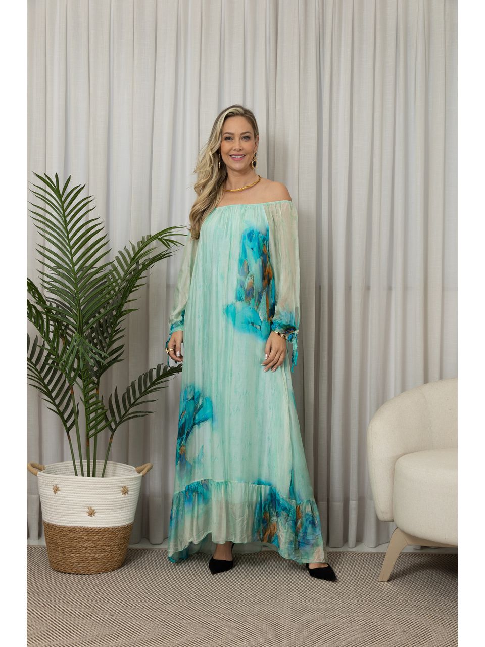 VESTIDO INES AZUL PISCINA