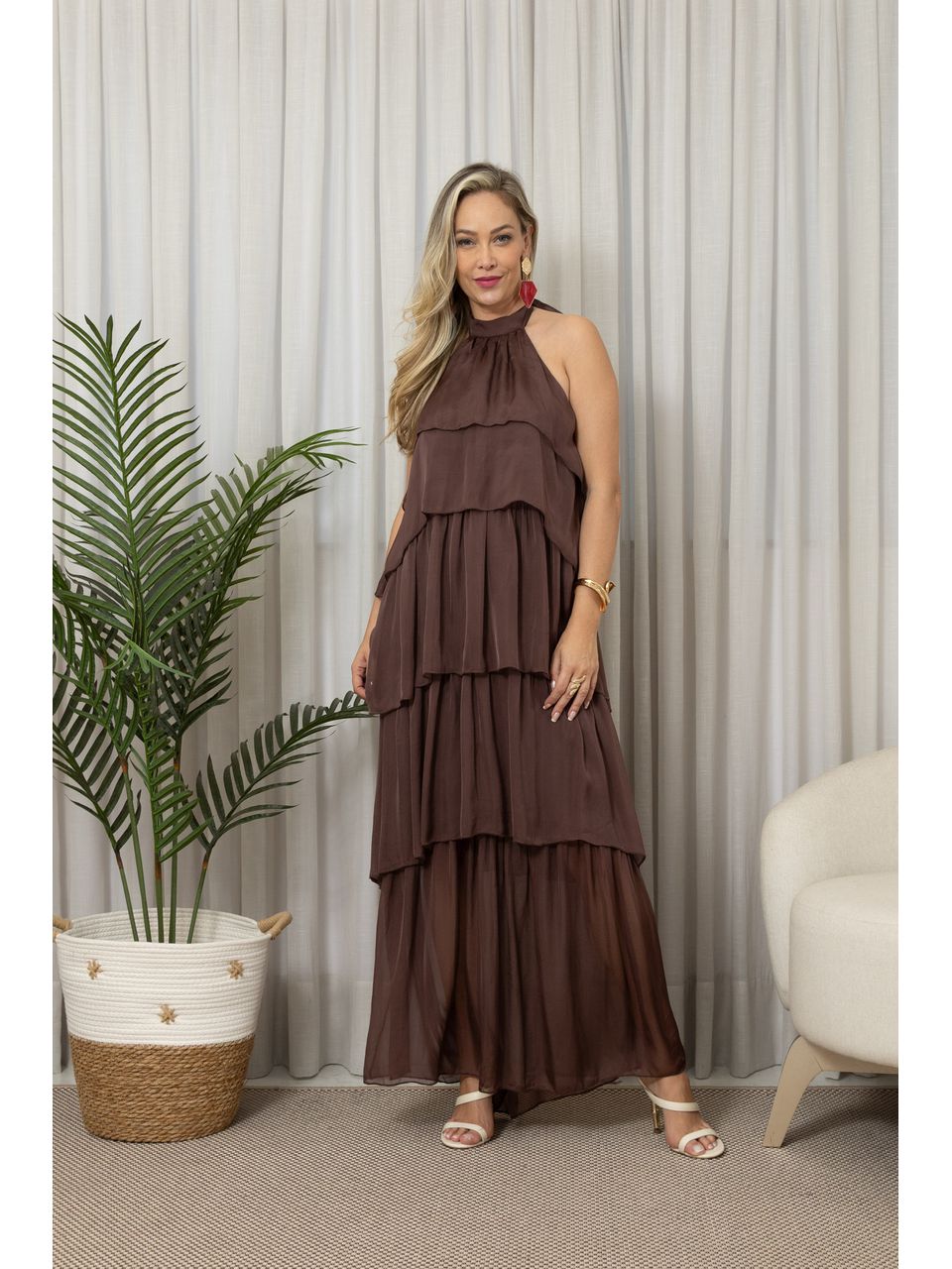 VESTIDO SOFIA MARROM