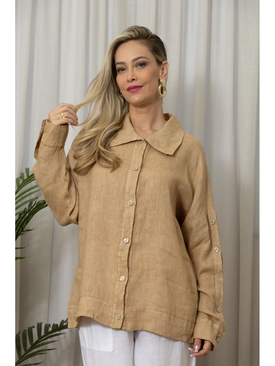 CAMISA MAIA CARAMELO