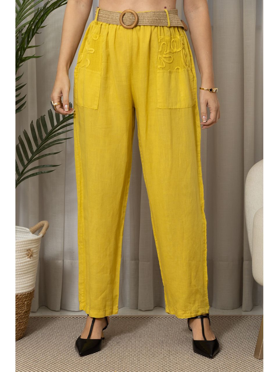 CALÇA ELIANE CJ MOSTARDA