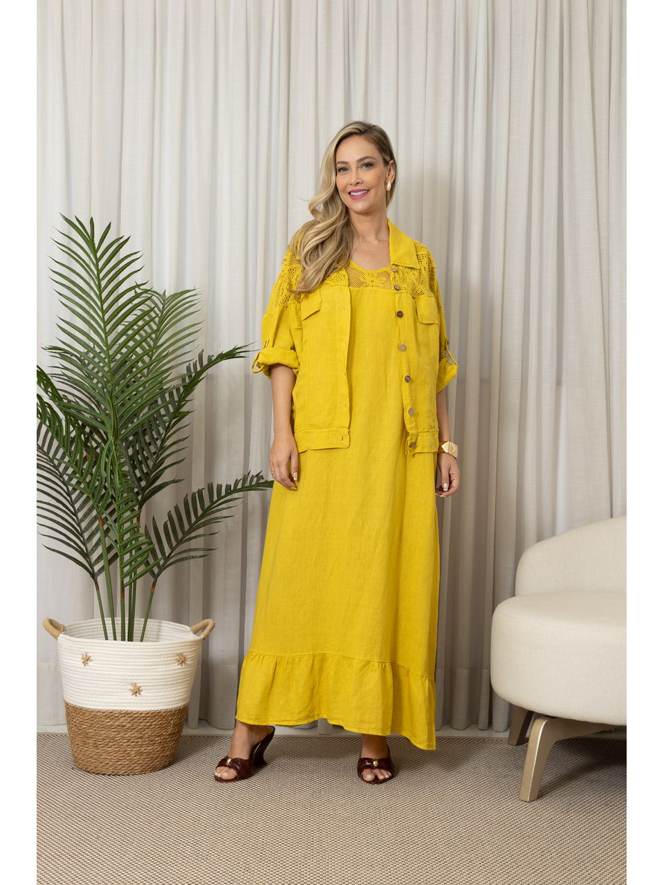 VESTIDO NATALY CJ MOSTARDA