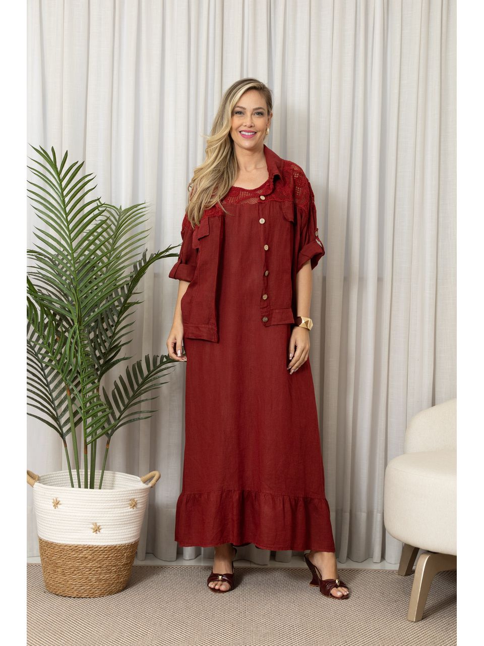 VESTIDO NATALY CJ BORDO