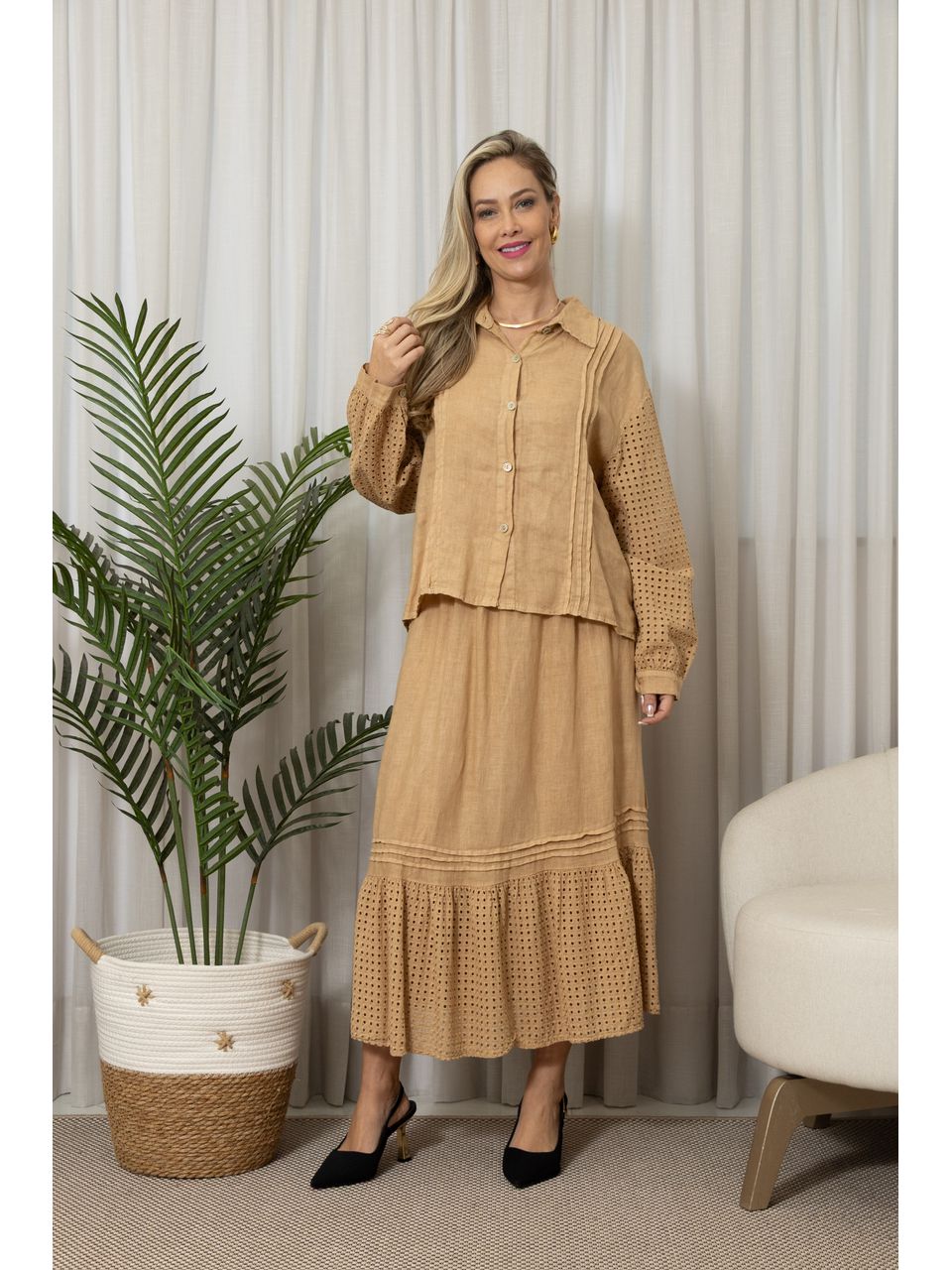 CAMISA TAISA CJ CARAMELO