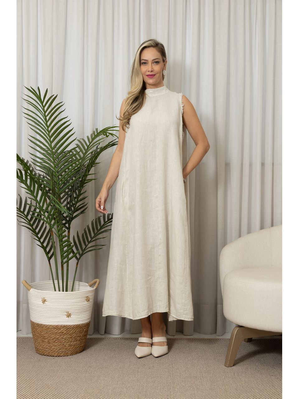 VESTIDO EDINALVA BEGE