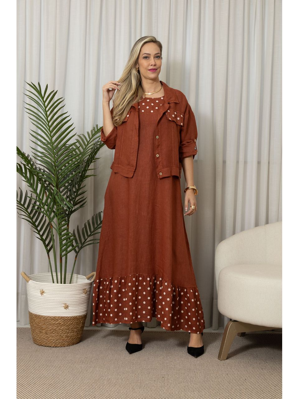 VESTIDO TAMIRES TERRA COTA 