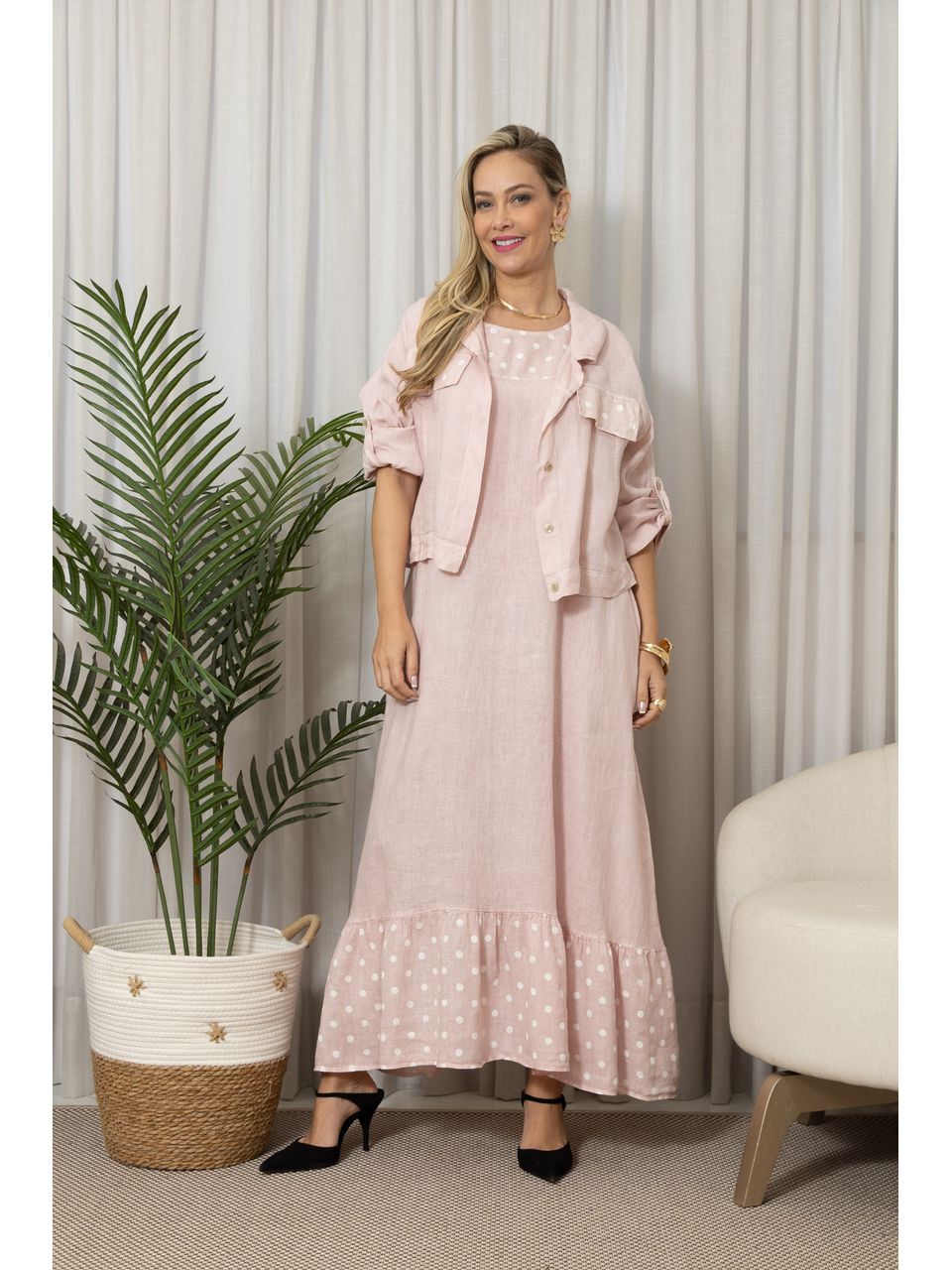 VESTIDO TAMIRES ROSA BEBÊ