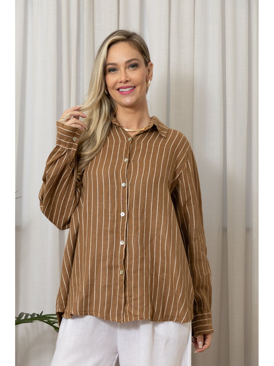 CAMISA OLIMPIA CARAMELO