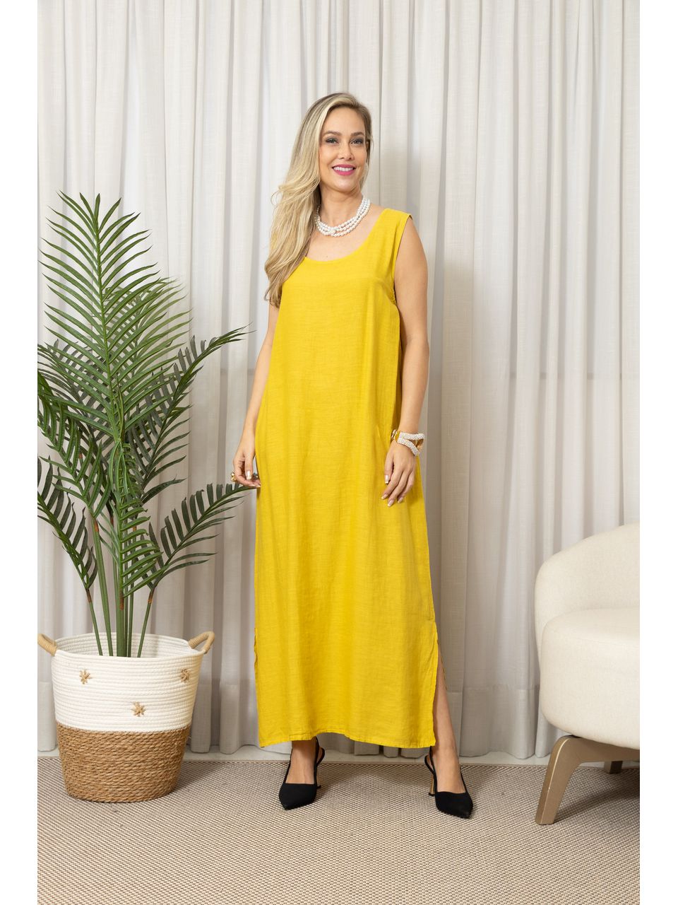VESTIDO LA LUNA AMARELO