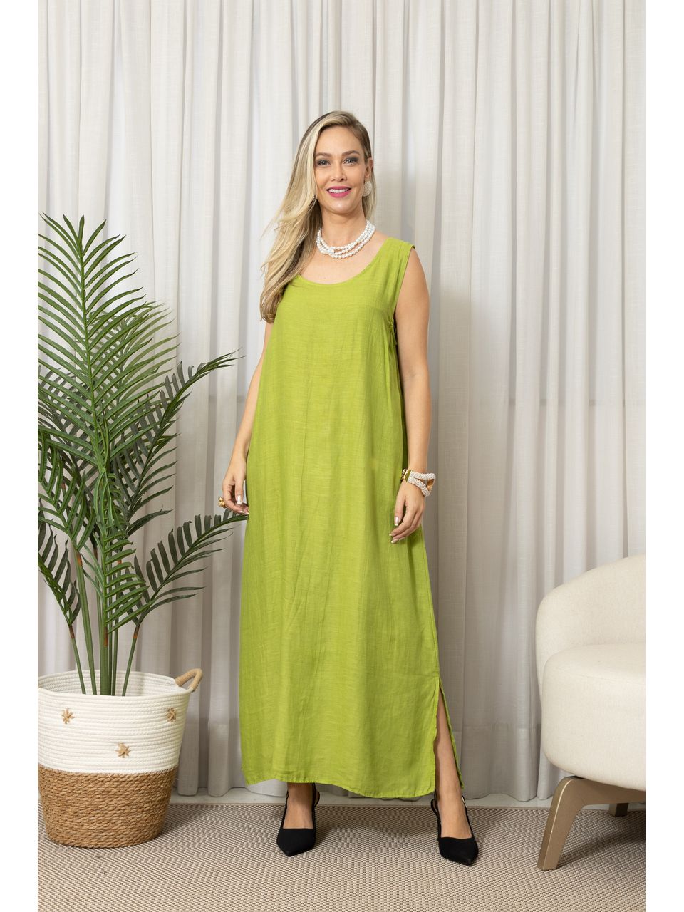 VESTIDO LA LUNA PISTACHE