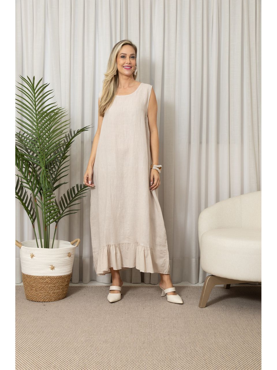 VESTIDO LIANDRA CJ BEGE