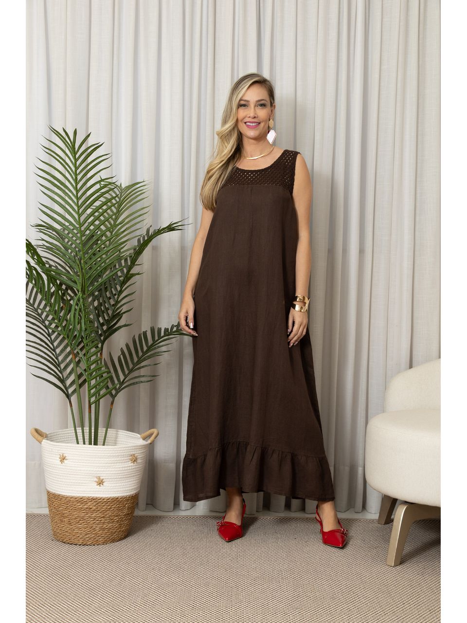 VESTIDO ROSARIA CJ CHOCOLATE