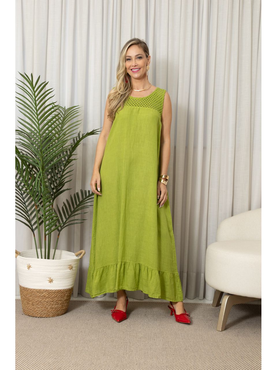 VESTIDO ROSARIA CJ PISTACHE