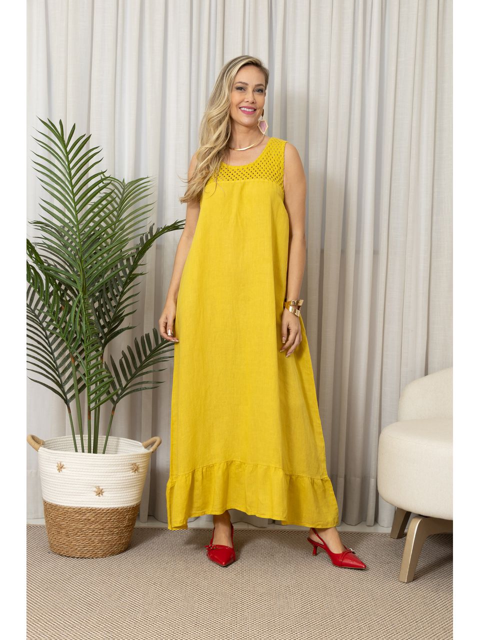 VESTIDO ROSARIA CJ MOSTARDA