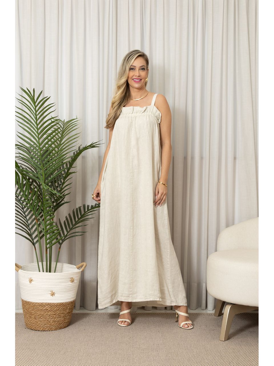 VESTIDO CHARLENE BEGE