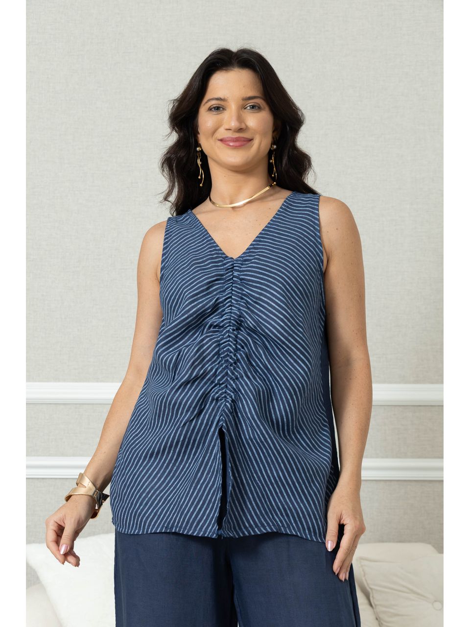 Regata Alma Linho MARINHO