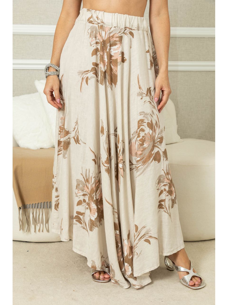 Saia Stella Linho BEGE