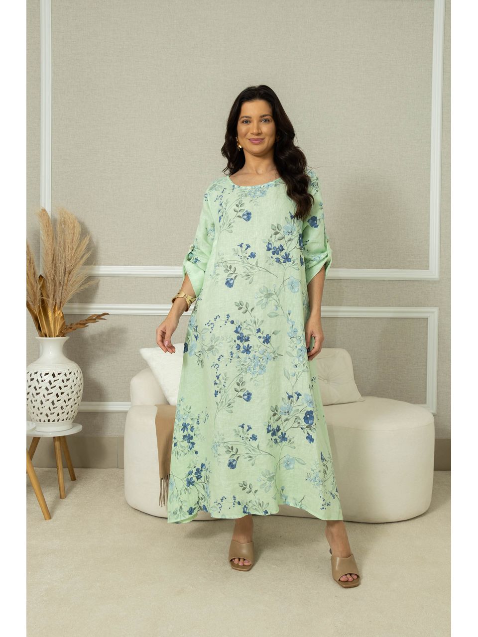 Tunica Kira Linho VERDE AGUA