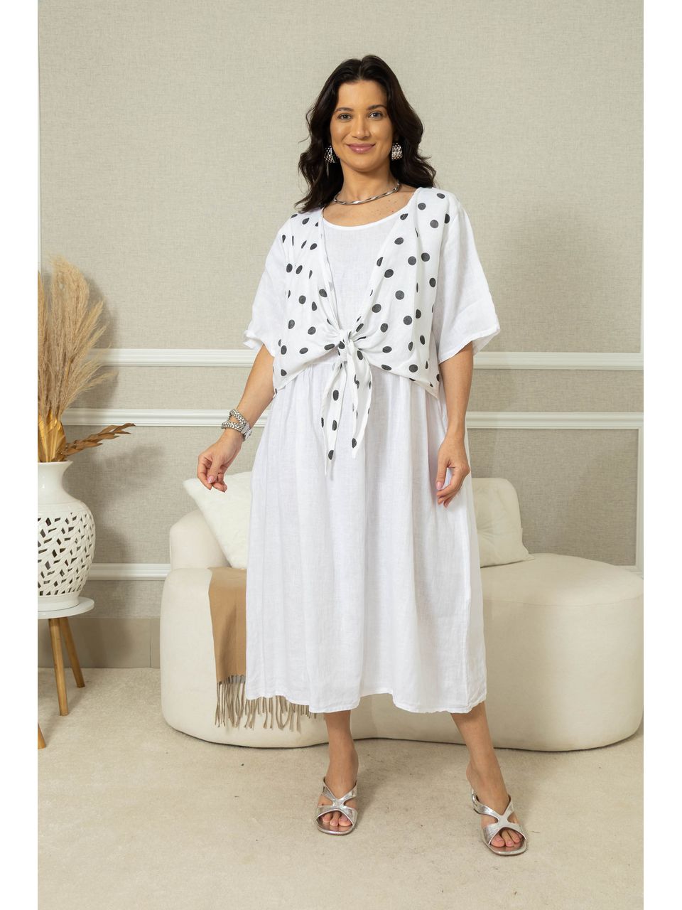 Vestido Charme Linho BRANCO