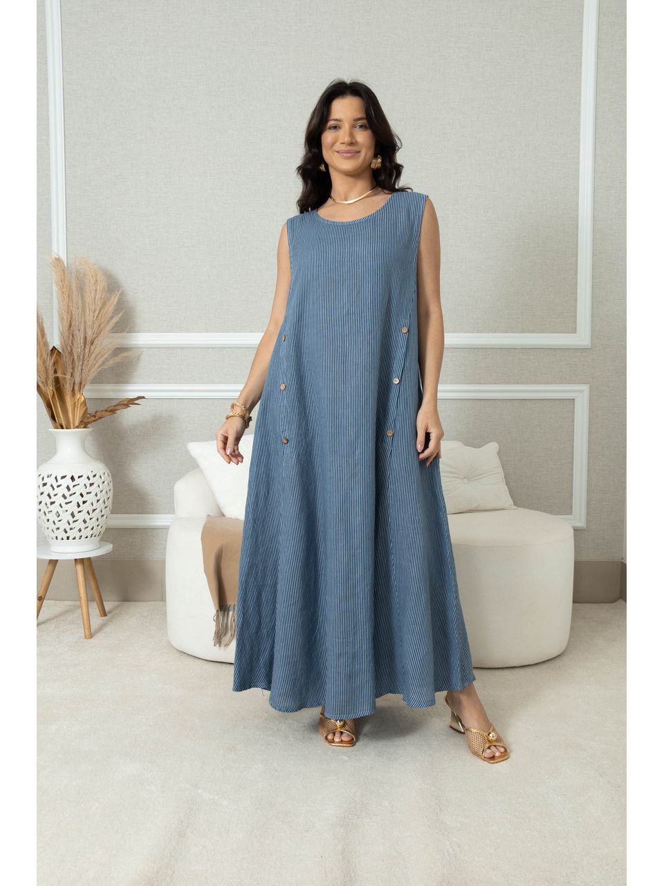 Vestido Leticia Linho JEANS