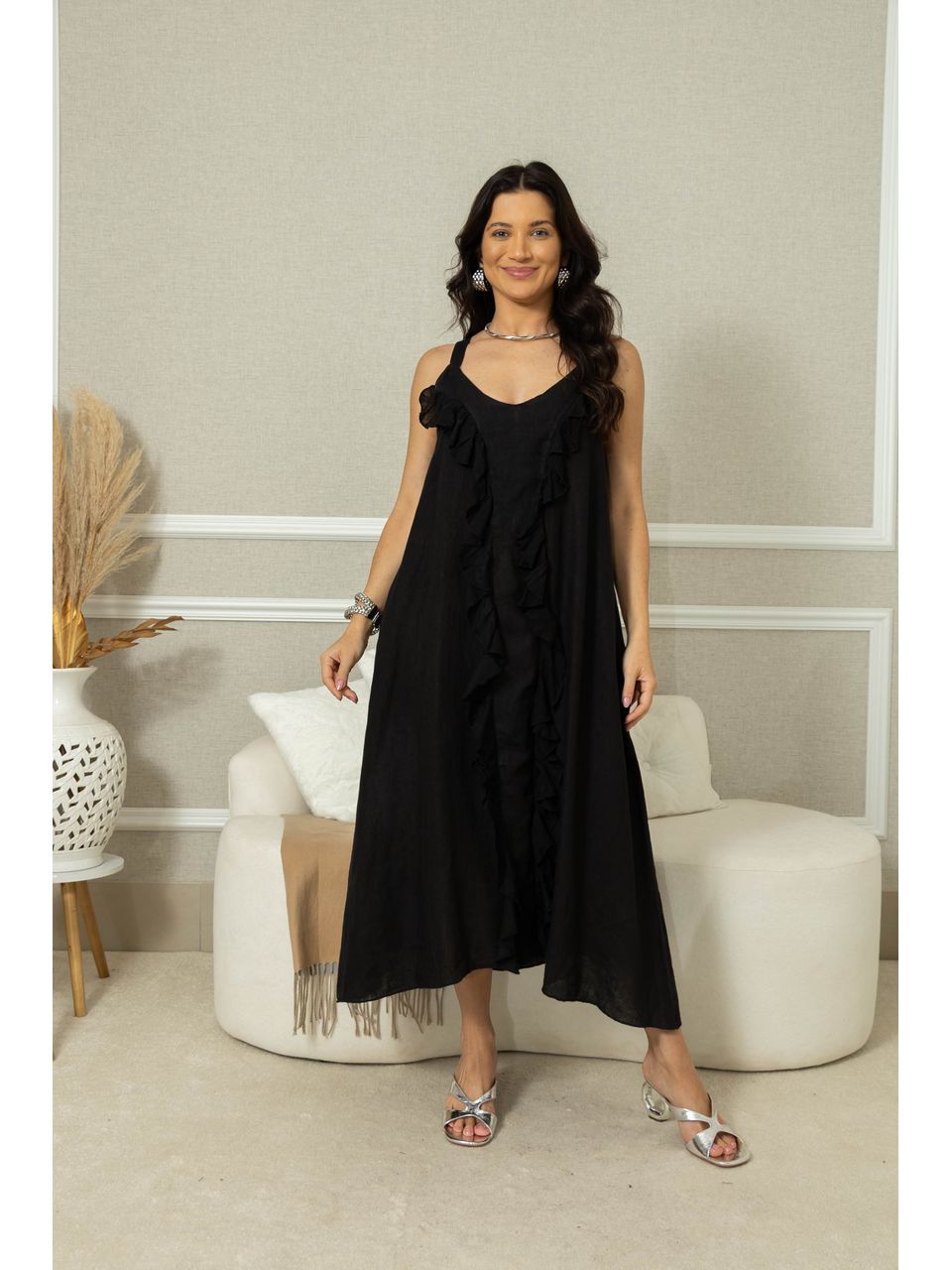 Vestido Ruth Linho PRETO