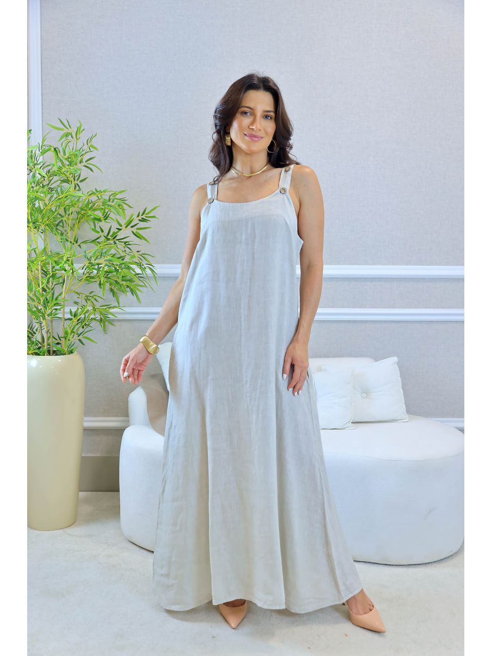 VESTIDO LEONA BEGE