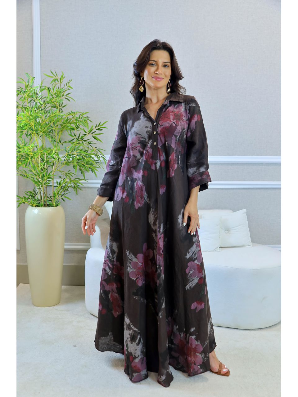 VESTIDO SERENA MARROM