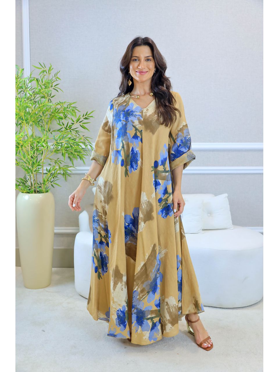 VESTIDO ORIANA CARAMELO