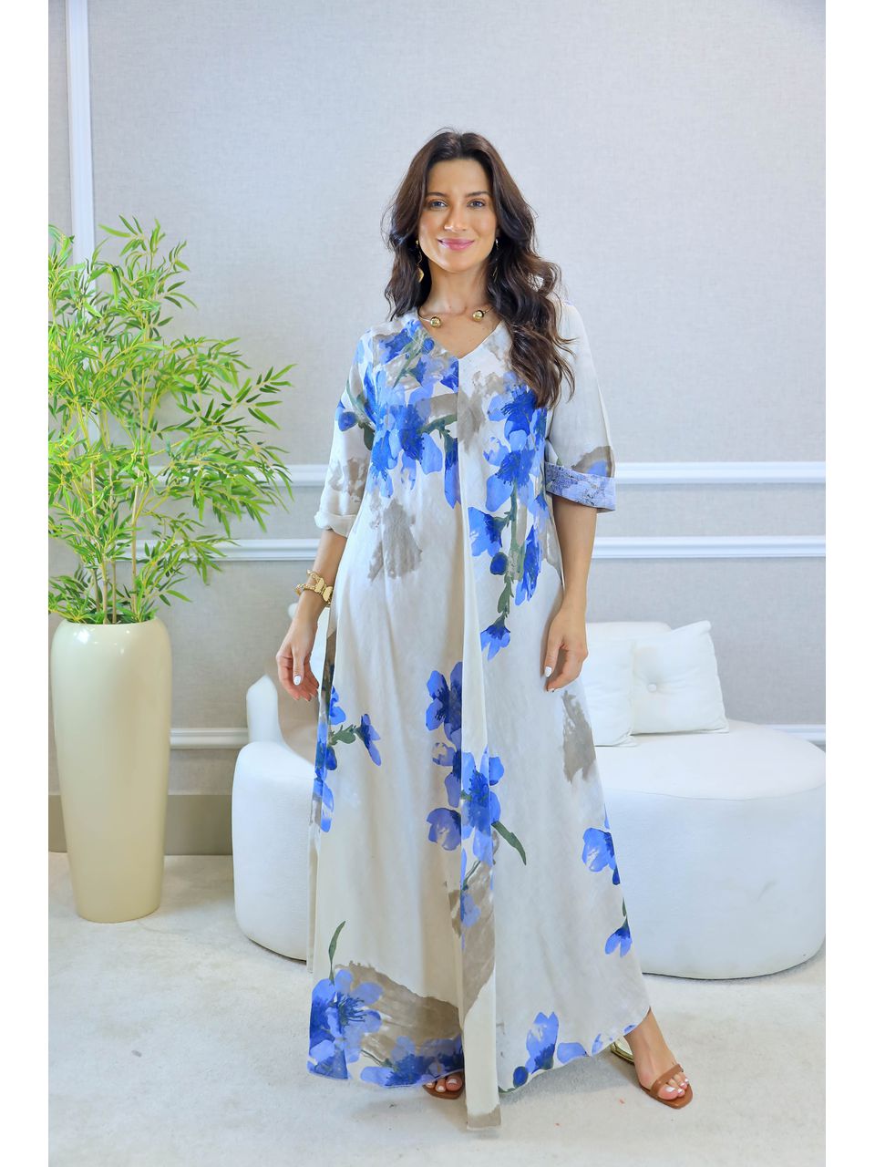 VESTIDO ORIANA BEGE