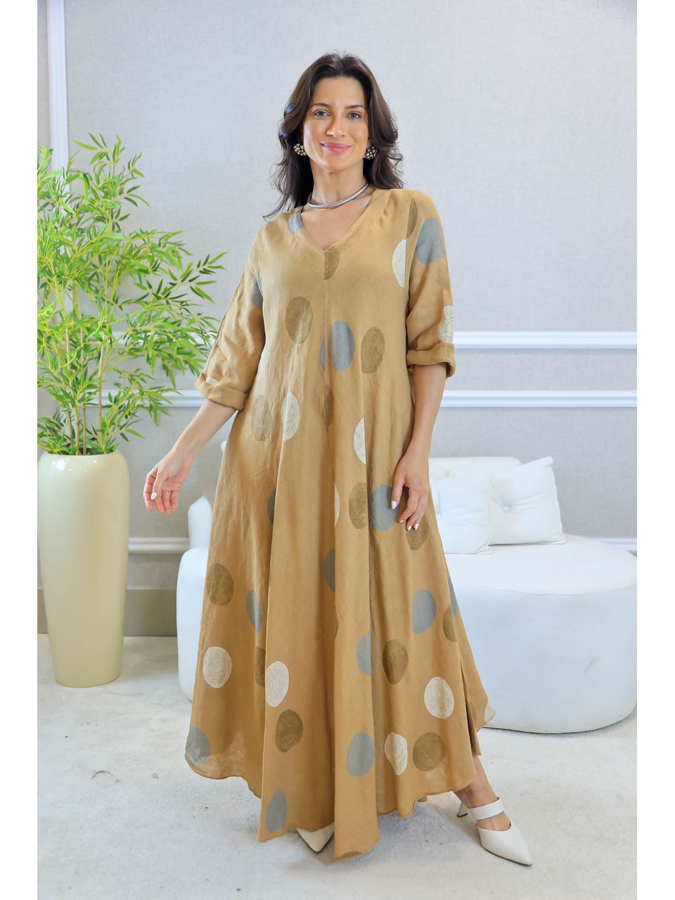 VESTIDO SUELEN CARAMELO