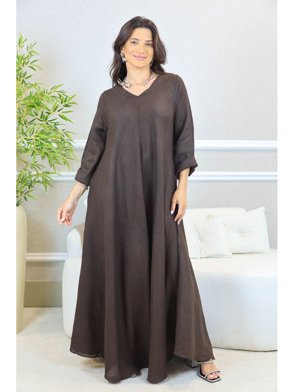 VESTIDO ANYAH MARROM