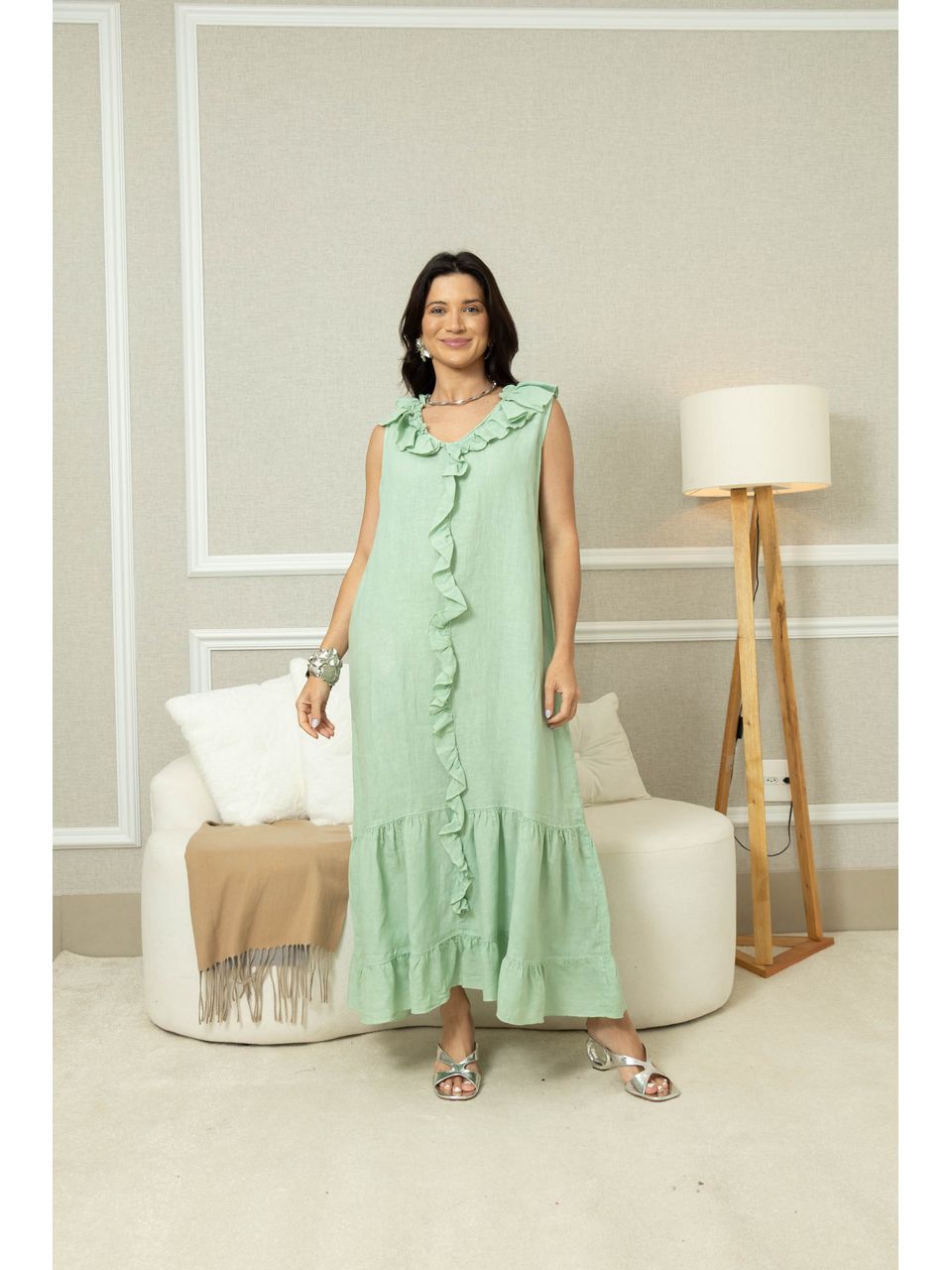 VESTIDO SOLANA VERDE ÁGUA