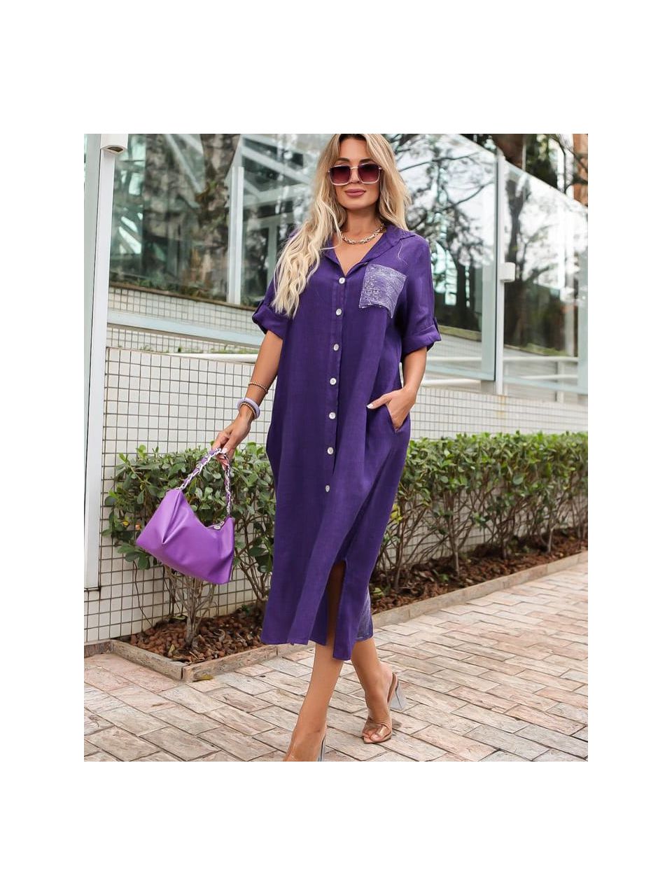 Chemise DIVA Linho Italiano Violeta