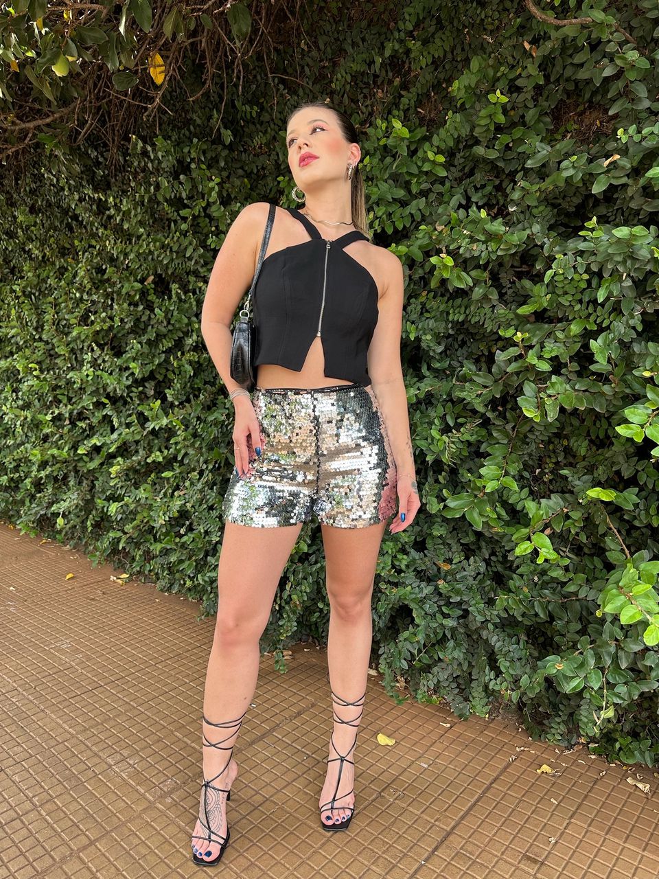 Short Shine Prata - Loja Benditta