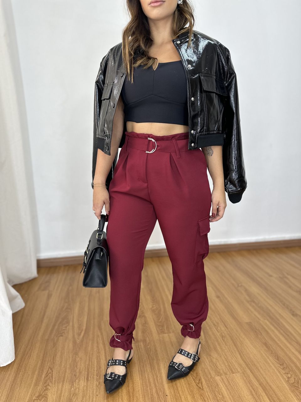 Calça Cargo Alpina Cereja - Loja Benditta