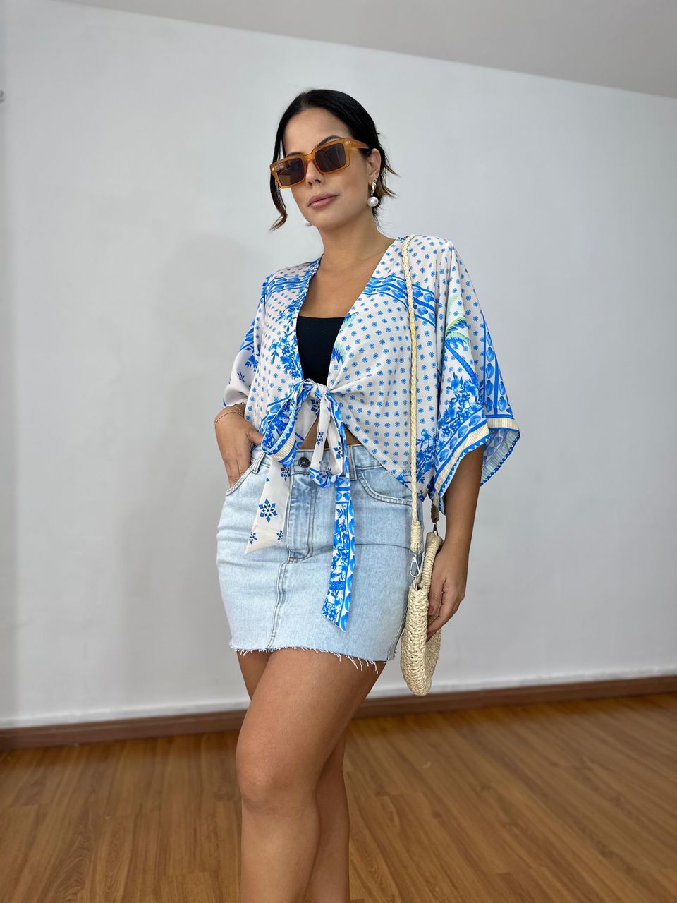 Cropped Morcego Caju Azul - Loja Benditta