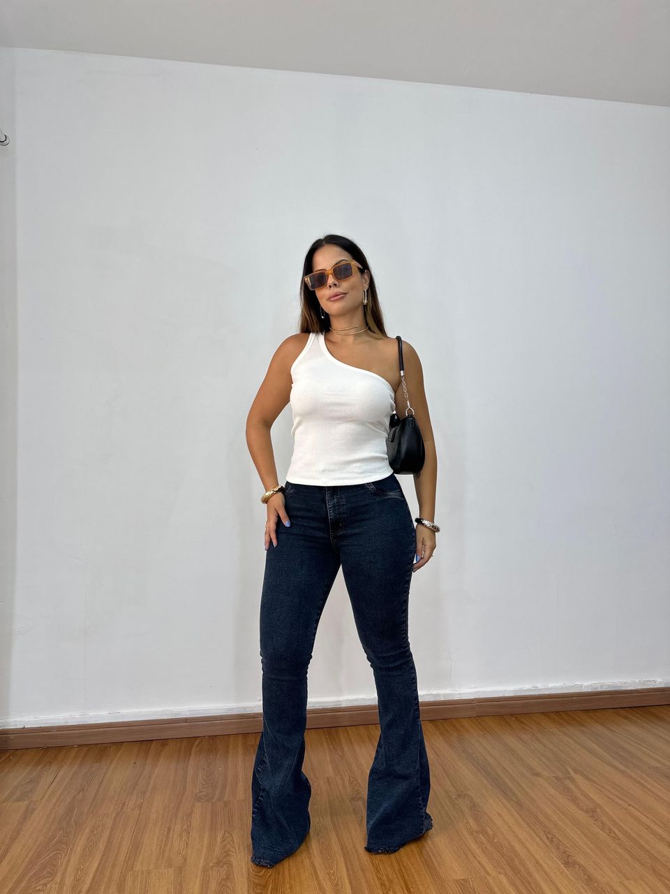 Calça Flare Lycra Escura - 012709020306CJLE - Loja Benditta