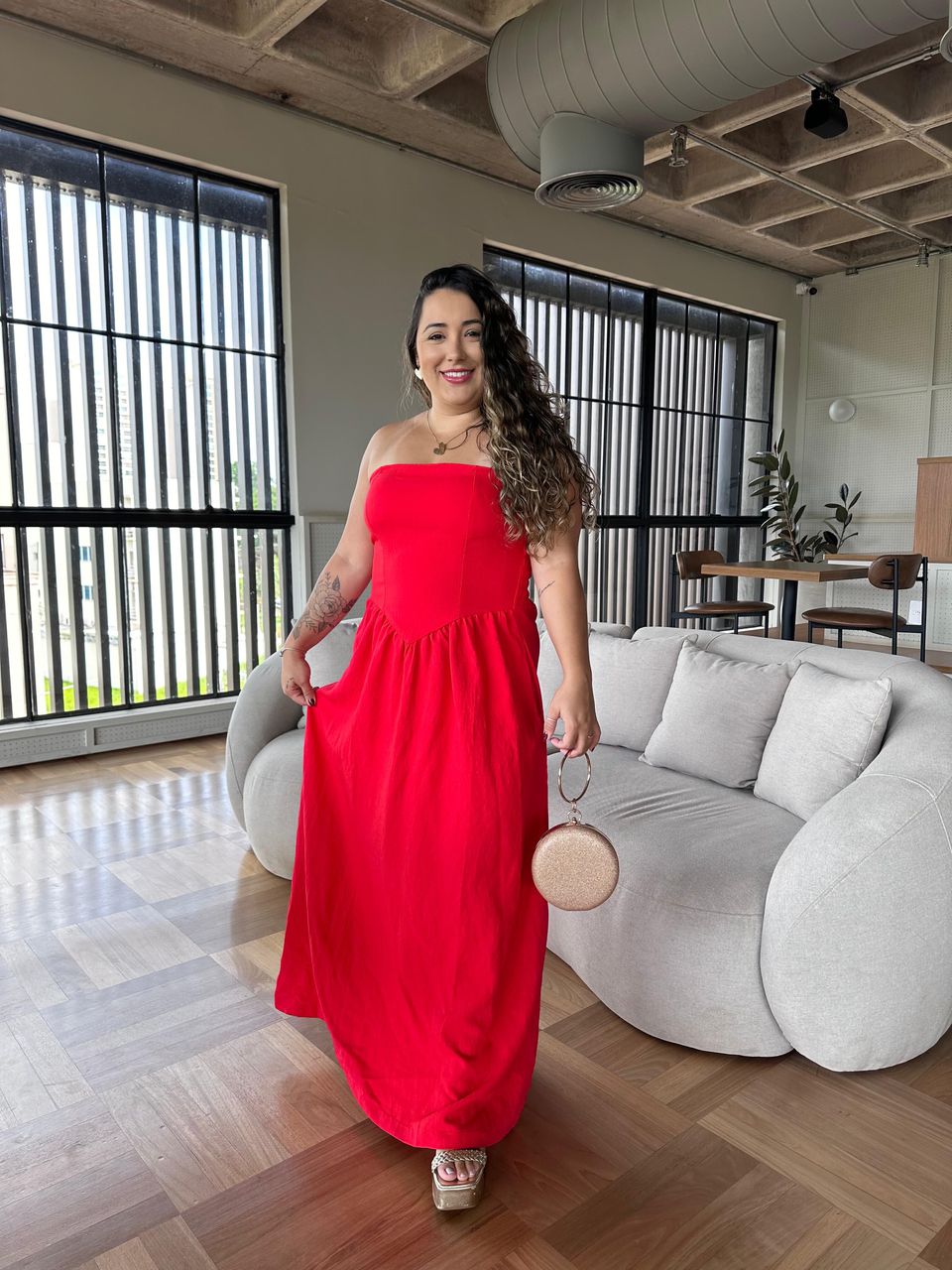 Vestido Isabelle Vermelho - Loja Benditta