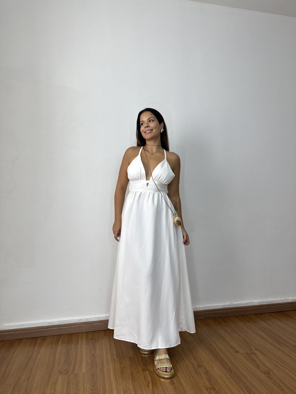 Vestido Noemi Off White - Loja Benditta