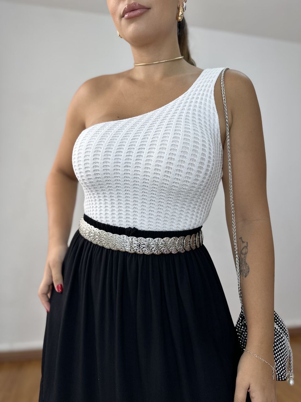 Cropped Tricot Nula Manga Off