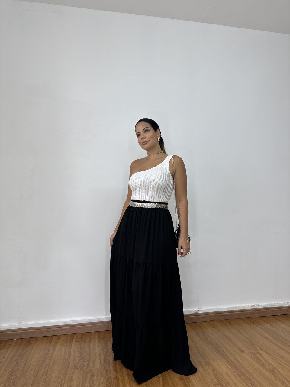 Saia Mariah Preta - Loja Benditta
